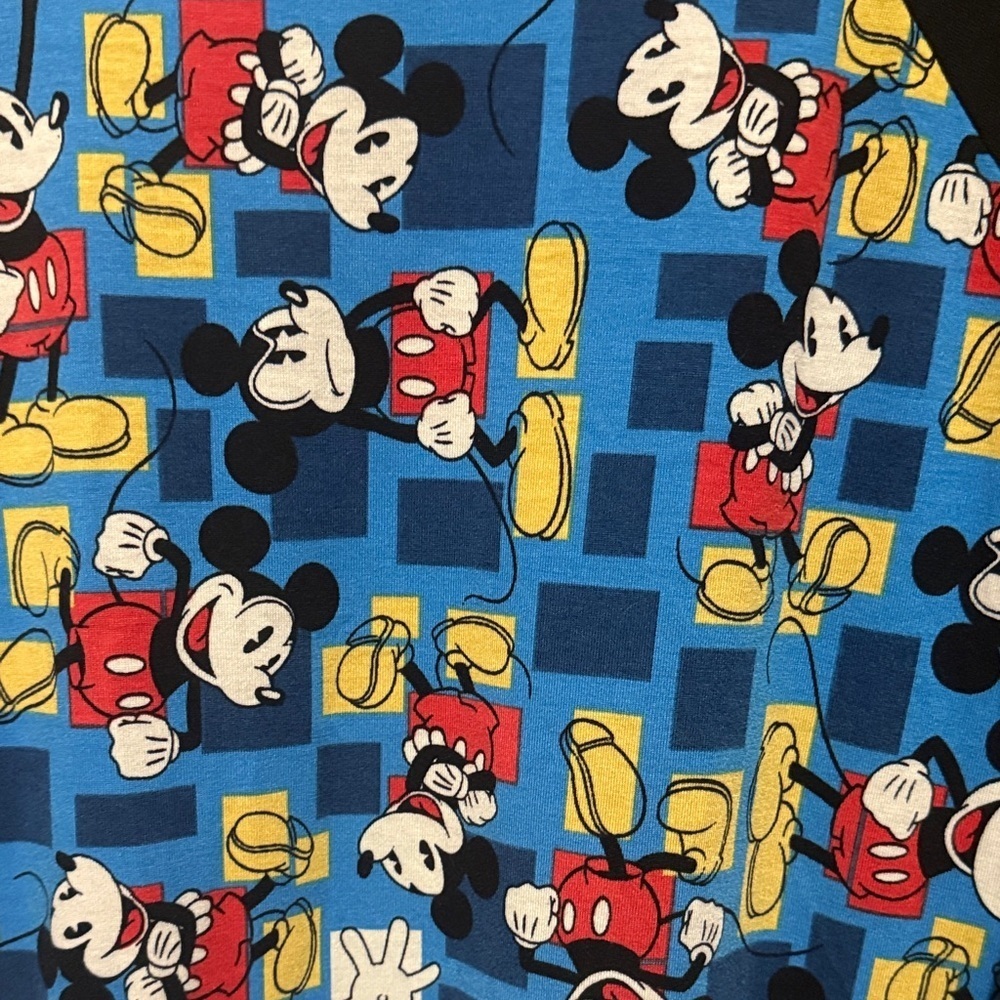 LuLaRoe Mickey Mouse 3/4 Sleeve Tee - Blue and Black Size Medium - Picture 4 of 4